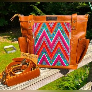 Like-New Nena & Co Medium Leather The Perfect Bag (TPB) Hand Made in Guatemala.